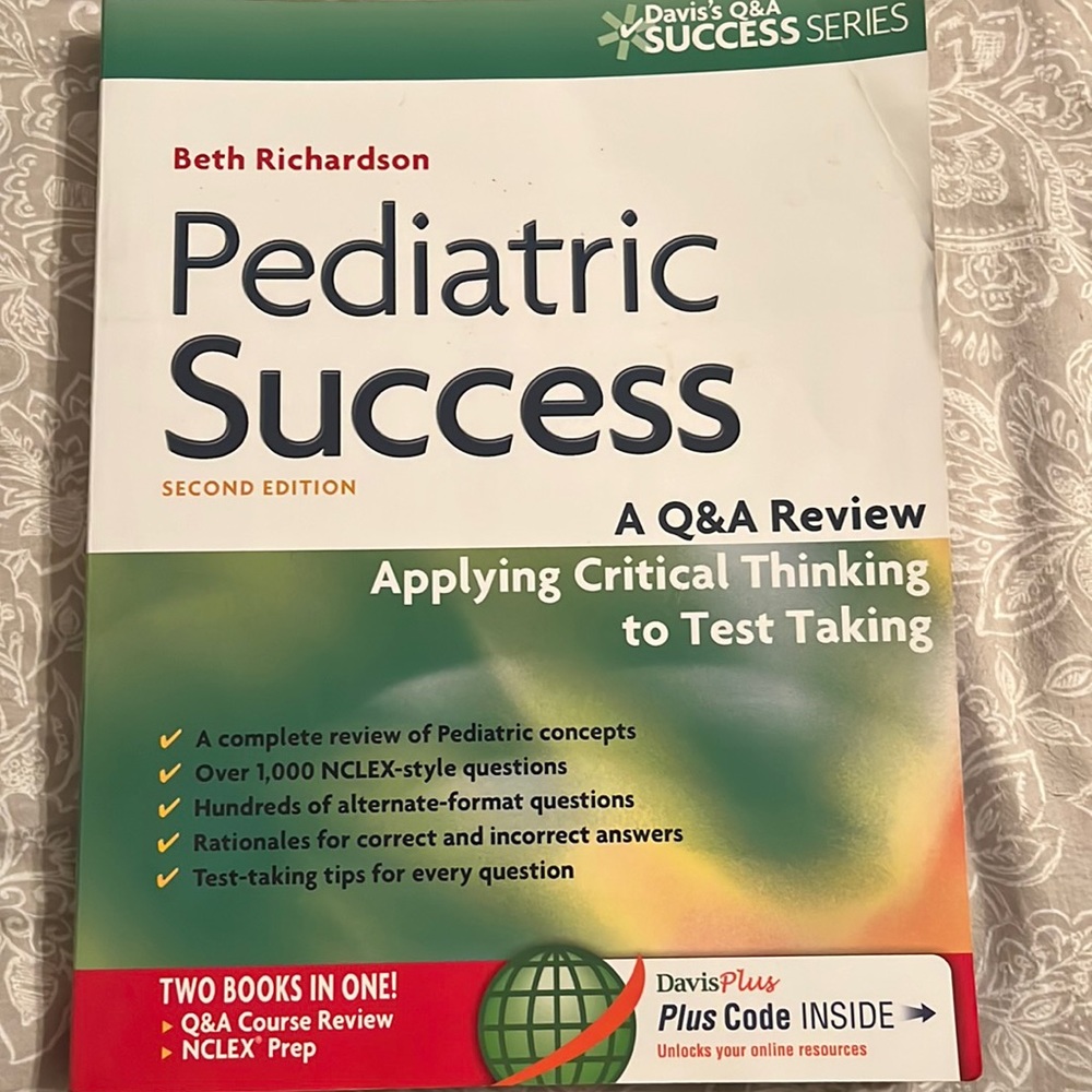 Awesome helpful Pediatric Success book for nursing school!!